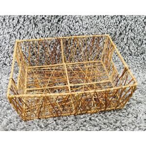 String Woven Trinket Basket Square Home Any Room Decor Storage 4inX6inX8in